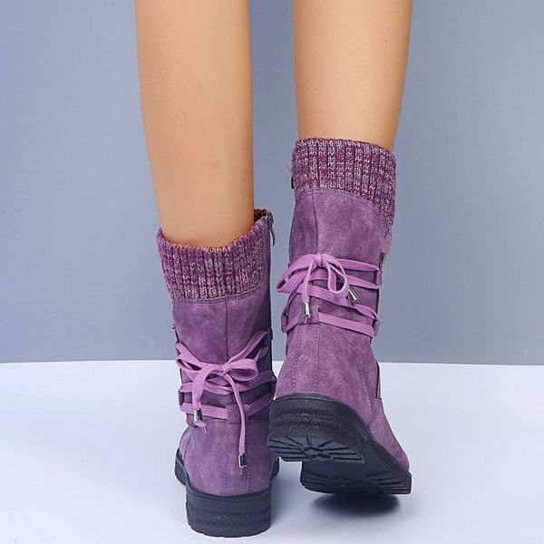 winter new women mid-calf boots women fashion zip non slip snow boots knitting lace up waterproof shoes warm shoes snow, Black
winter new women mid-calf boots women fashion zip non slip snow boots knitting lace up waterproof shoes warm shoes snow, Black