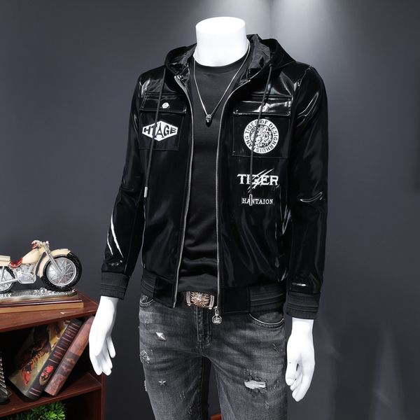 2020 new embroidered shiny hooded jacket men's autumn tide brand trend men's slim jacket all-match casual top, Black
2020 new embroidered shiny hooded jacket men's autumn tide brand trend men's slim jacket all-match casual top, Black
