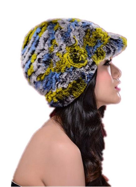 cap with fur fashion colorful autumn winter natural rex female knitted thicken warm hat h374, Blue;gray
cap with fur fashion colorful autumn winter natural rex female knitted thicken warm hat h374, Blue;gray