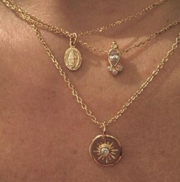 fashion necklace jewelry retro geometric round tag female simple multilayer three-dimensional jesus sun pendant necklace, Silver
fashion necklace jewelry retro geometric round tag female simple multilayer three-dimensional jesus sun pendant necklace, Silver