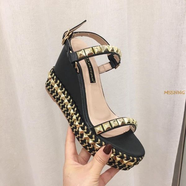 summer leisure women nude black platform rivets sandals high heels wedges sandals open toe casual beach ladies shoes
summer leisure women nude black platform rivets sandals high heels wedges sandals open toe casual beach ladies shoes