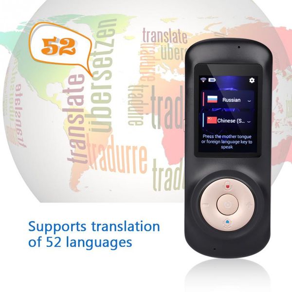 new smart voice translator 52 languages wireless portable translator real time instant voice translation 2.4 inch screen 1200mah
new smart voice translator 52 languages wireless portable translator real time instant voice translation 2.4 inch screen 1200mah