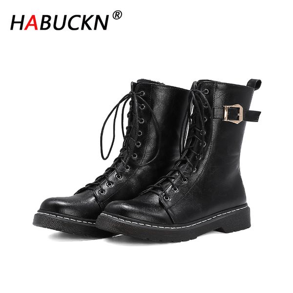 habuckn 2020 autumn and winter new women's thick-soled black lace-up fashion all-match buckle mid-heel black warm ankle boots
habuckn 2020 autumn and winter new women's thick-soled black lace-up fashion all-match buckle mid-heel black warm ankle boots