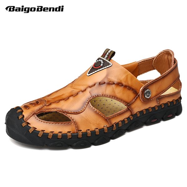 us 6-12 men close toe real leather sport sandals fishermen hollow out summer slippers man slides shoes beach, Black
us 6-12 men close toe real leather sport sandals fishermen hollow out summer slippers man slides shoes beach, Black