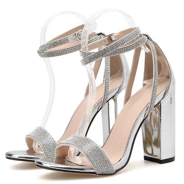 silver bling crystal women sandals square heel buckle strap gladiator women sandals stiletto wedding rhine stone, Black
silver bling crystal women sandals square heel buckle strap gladiator women sandals stiletto wedding rhine stone, Black
