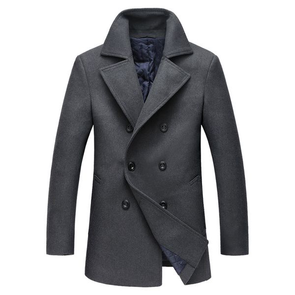 men's wool & blends 2021 autumn winter thicker long trench coat men slim double breasted woolen coats business gentlemen pea, Black
men's wool & blends 2021 autumn winter thicker long trench coat men slim double breasted woolen coats business gentlemen pea, Black