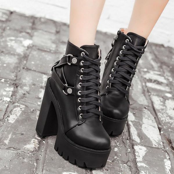 boots spring autumn fashion women high heels platform thick heel straps increase short booties ladies shoes promotion, Black
boots spring autumn fashion women high heels platform thick heel straps increase short booties ladies shoes promotion, Black