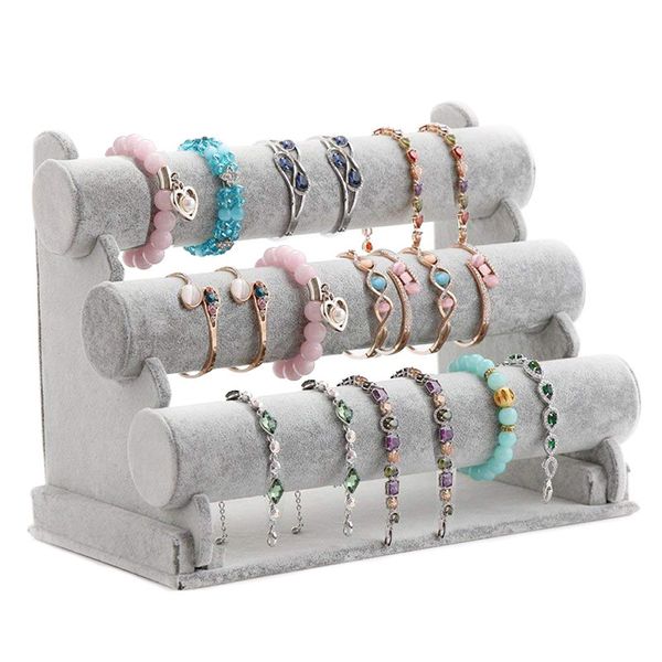 triple bracelet holder jewelry display stand watch bangle bar necklace storage organizer gray mx200810, Black
triple bracelet holder jewelry display stand watch bangle bar necklace storage organizer gray mx200810, Black