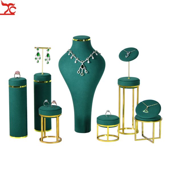 luxury green microfiber earring ring necklace pendant jewelry display organizer stand kit new metal jewelry counter show case holder, Black
luxury green microfiber earring ring necklace pendant jewelry display organizer stand kit new metal jewelry counter show case holder, Black