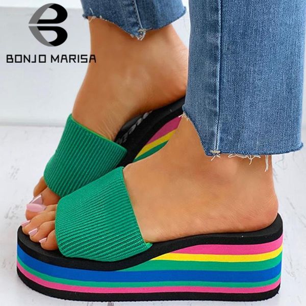 bonjomarisa leisure lady mixed color slip on slippers casual daily platform fashion slippers women 2020 consise shoes woman, Black
bonjomarisa leisure lady mixed color slip on slippers casual daily platform fashion slippers women 2020 consise shoes woman, Black