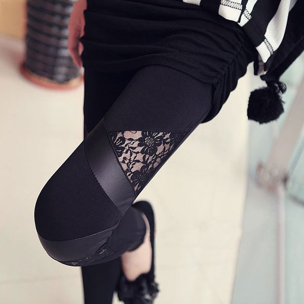2020 spring autumn leather workout leggings charming warm lace legins pu leggins skinny stretch splicing pants, Black
2020 spring autumn leather workout leggings charming warm lace legins pu leggins skinny stretch splicing pants, Black