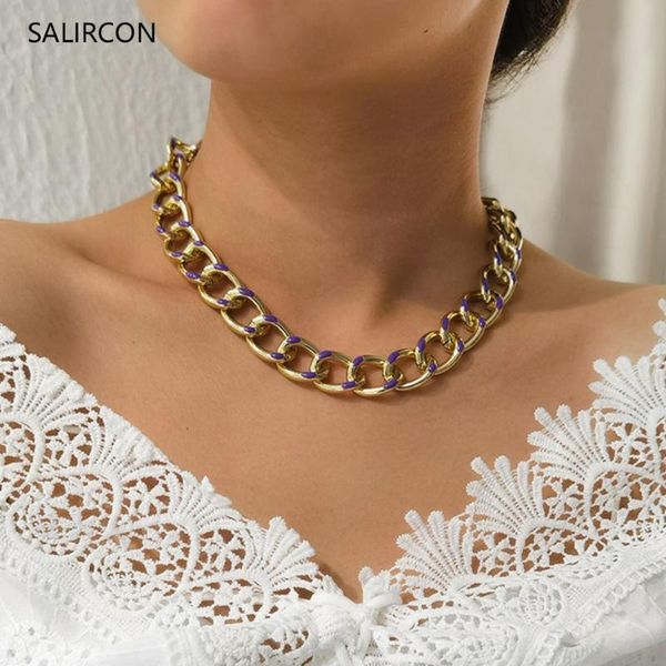 salircon punk cuban link clavicle chain choker necklace for women men gold color aluminum short necklace hip hop jewelry collier, Golden;silver
salircon punk cuban link clavicle chain choker necklace for women men gold color aluminum short necklace hip hop jewelry collier, Golden;silver