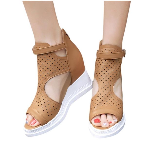 woman 2020 summer vintage sandals buckle women summer platform wedge sandals ladies fish mouth belt buckle zipper shoes high, Black
woman 2020 summer vintage sandals buckle women summer platform wedge sandals ladies fish mouth belt buckle zipper shoes high, Black