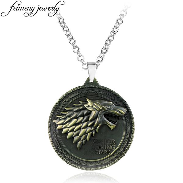 18 styles necklace house stark winter is coming antique bronze coin metal pendant fashion jewelry accessories, Silver
18 styles necklace house stark winter is coming antique bronze coin metal pendant fashion jewelry accessories, Silver