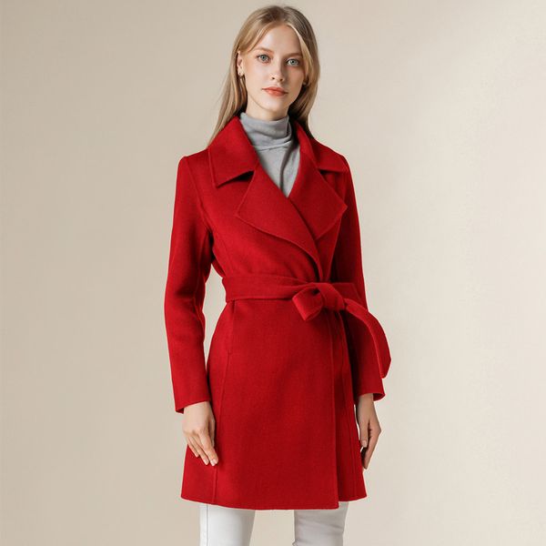 women wool coat fashion long slim overcoat 2020 spring double sided wool jacket female long sleeve trench coat outwear lx2632, Black
women wool coat fashion long slim overcoat 2020 spring double sided wool jacket female long sleeve trench coat outwear lx2632, Black