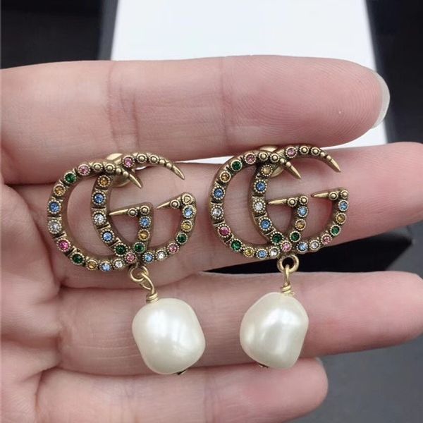 europe and america 2019 fashion earrings female new pearl earrings pendant fashion high-end earrings1, Silver