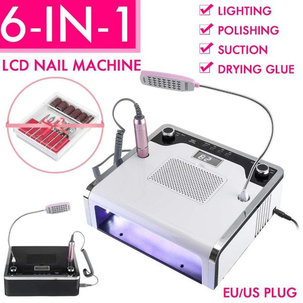 108w electric nail drill machine 30000 rpm nail dust vacuum cleaner led lighting 54 led uv lamp 6 in 1 electric file, Silver
108w electric nail drill machine 30000 rpm nail dust vacuum cleaner led lighting 54 led uv lamp 6 in 1 electric file, Silver