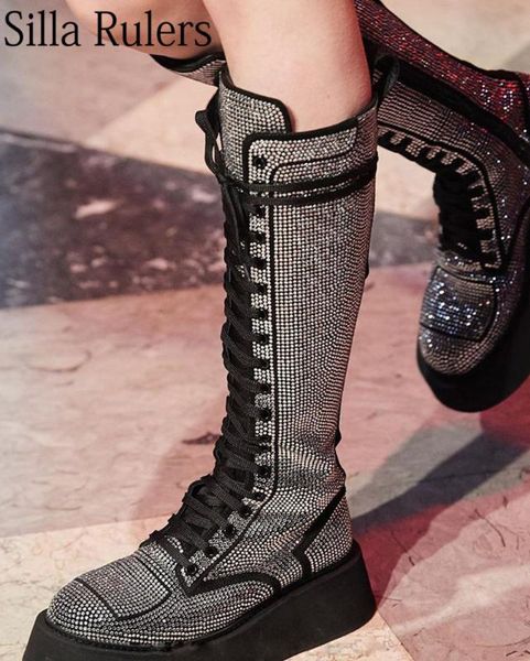 boots bling rhinestone thick sole knee women lace up round toe knight woman big size 43eu motorcycle show, Black
boots bling rhinestone thick sole knee women lace up round toe knight woman big size 43eu motorcycle show, Black