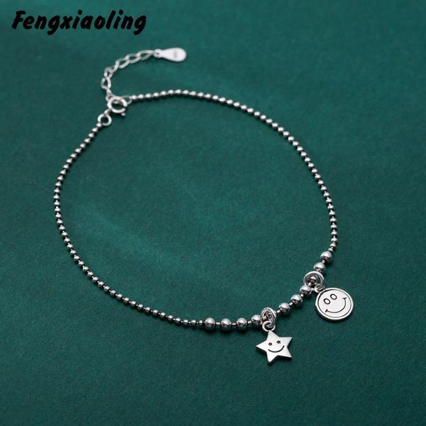 fengxiaoling new 100% genuine 925 sterling silver geometry pentagram round anklets for women fine jewelry cute accessories 2020, Red;blue
fengxiaoling new 100% genuine 925 sterling silver geometry pentagram round anklets for women fine jewelry cute accessories 2020, Red;blue