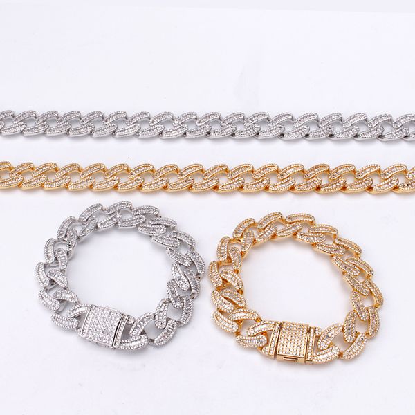 15mm wide hip hop cz stone paved bling iced out round cuban miami link chain bracelet necklaces set for men rapper jewelry, Silver
15mm wide hip hop cz stone paved bling iced out round cuban miami link chain bracelet necklaces set for men rapper jewelry, Silver
