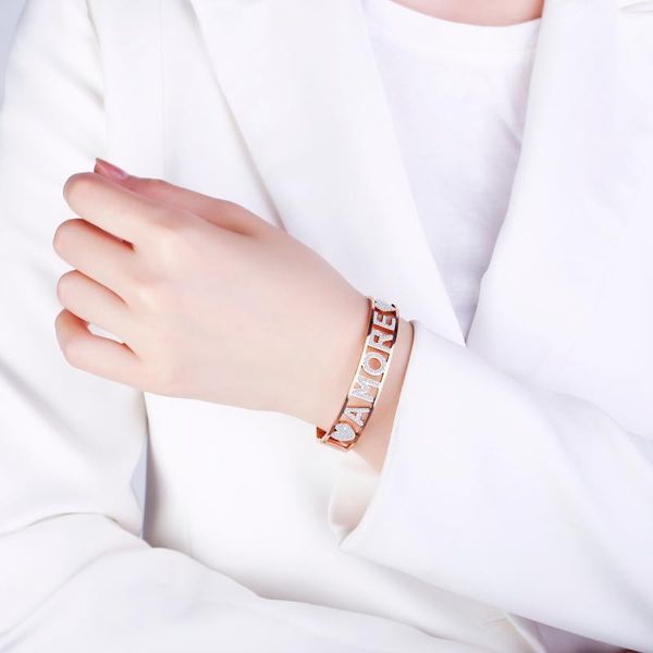 rose gold amore crystal letter bangle bracelet for women stainless steel gift jewelry bijoux femme 2020 wholesale, Black
rose gold amore crystal letter bangle bracelet for women stainless steel gift jewelry bijoux femme 2020 wholesale, Black