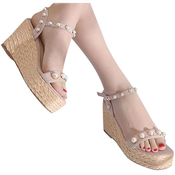 sagace women sandals summer pearl beaded straw wedge women sandals fashion casual holiday style high heels females shoes, Black
sagace women sandals summer pearl beaded straw wedge women sandals fashion casual holiday style high heels females shoes, Black