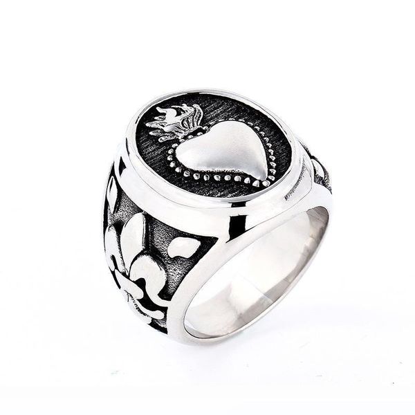 2020 punk hip hop men titanium band finger rings peach heart male jewelry accessoires, Silver
2020 punk hip hop men titanium band finger rings peach heart male jewelry accessoires, Silver