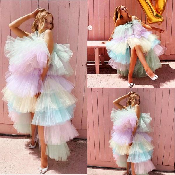 colorful tutu homecoming dresses puffy tiered skirts hi lo prom gowns 2020 graduation party celebrity dress, Blue;pink
colorful tutu homecoming dresses puffy tiered skirts hi lo prom gowns 2020 graduation party celebrity dress, Blue;pink