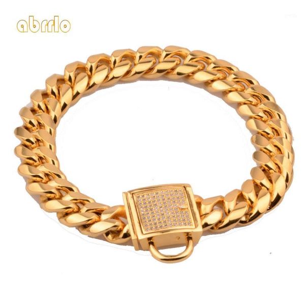 dog collars & leashes abrrlo 14mm pet collar stainless steel metal gold plated curb cuban chain training walking necklace for dogs1
dog collars & leashes abrrlo 14mm pet collar stainless steel metal gold plated curb cuban chain training walking necklace for dogs1