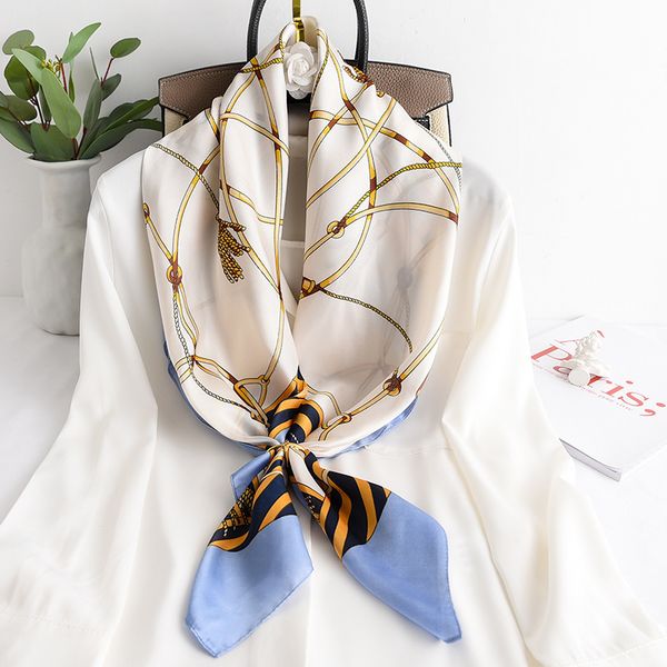 simulation silk chain large square scarf female fashion foreign style decoration scarf summer sun protection, Blue;gray
simulation silk chain large square scarf female fashion foreign style decoration scarf summer sun protection, Blue;gray