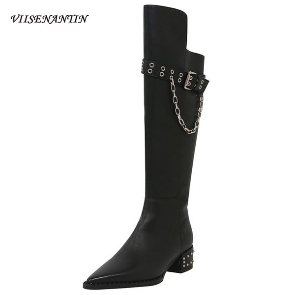 boots autumn fashion black chain retro pointed toe belt buckle mid thick heel rivet long riding women metal decro cool shoes
boots autumn fashion black chain retro pointed toe belt buckle mid thick heel rivet long riding women metal decro cool shoes