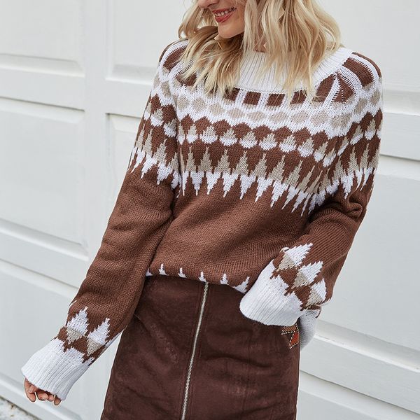women's sweaters british style retro sweater ladies loose round collar women diamond lattice knitted pullover shirts jumpers, White;black
women's sweaters british style retro sweater ladies loose round collar women diamond lattice knitted pullover shirts jumpers, White;black