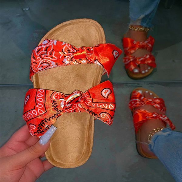 slippers summer ladies sandals 2021 thick bottom bow women plus size drop, Black
