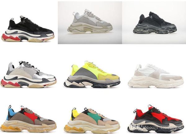 with box mens and womens casual shoes triple s silver suede white yellow green brand designer trainers 35 -45, Black
with box mens and womens casual shoes triple s silver suede white yellow green brand designer trainers 35 -45, Black