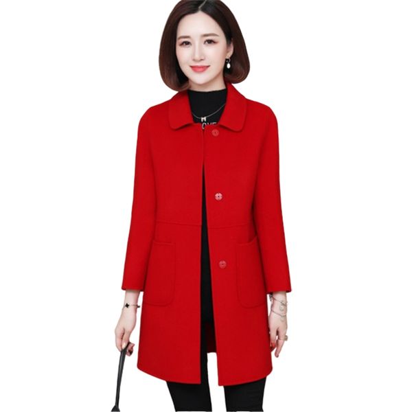 new autumn winter double-faced woolen coat women casual long wool coats quality women's wool cashmere overcoat 100% ff1155, Black 
new autumn winter double-faced woolen coat women casual long wool coats quality women's wool cashmere overcoat 100% ff1155, Black