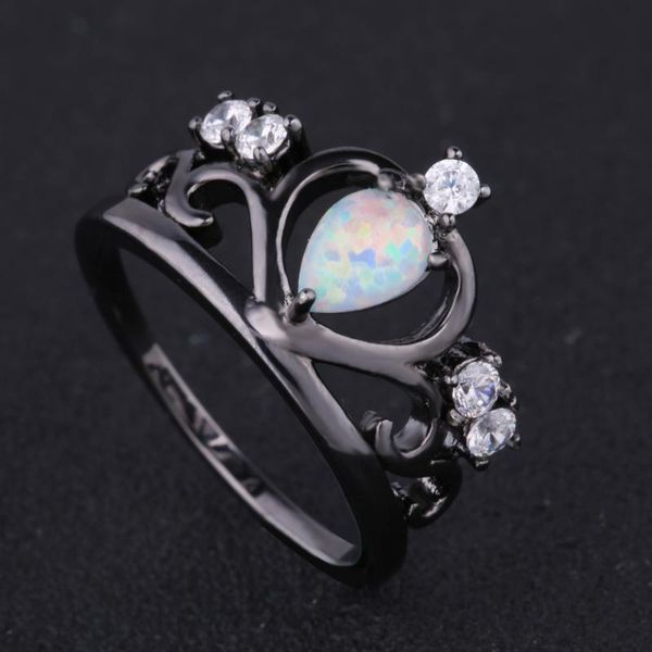 fashion black gun plated elegant crown shaped blue fire opal ring with cubic zircon gift wedding ring white opal, Golden;silver
fashion black gun plated elegant crown shaped blue fire opal ring with cubic zircon gift wedding ring white opal, Golden;silver