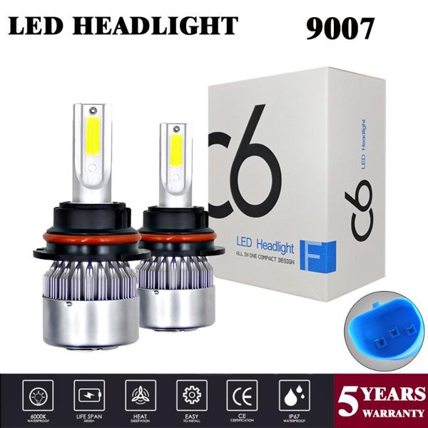 yubao 1pair 9007 c6 car led headlight kit led 9007 5 cob 6000k 36w 8000lm hi&lo beam turbo light white lamps 5 year warranty
yubao 1pair 9007 c6 car led headlight kit led 9007 5 cob 6000k 36w 8000lm hi&lo beam turbo light white lamps 5 year warranty