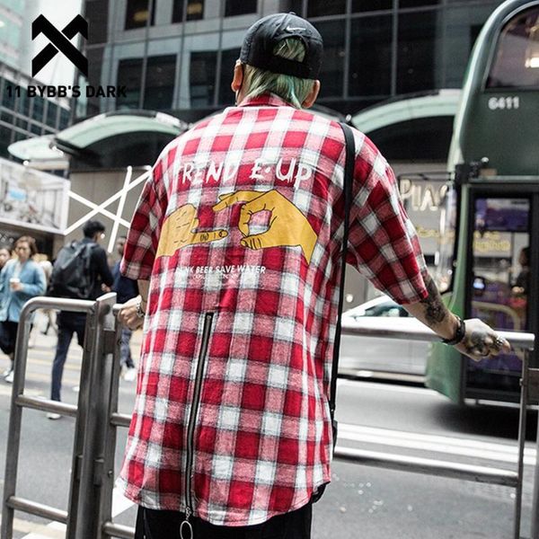 11 bybb's dark plaid ribbon finger printed shirts men summer harajuku streetwear hip hop casual cotton couple short sleeve, White;black
11 bybb's dark plaid ribbon finger printed shirts men summer harajuku streetwear hip hop casual cotton couple short sleeve, White;black