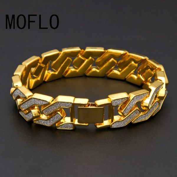 moflo sand blast bracelets cuban chain link alloy iced out hip hop gold silver color heavy 16mm mens geometric shape bracelet, Black 
moflo sand blast bracelets cuban chain link alloy iced out hip hop gold silver color heavy 16mm mens geometric shape bracelet, Black