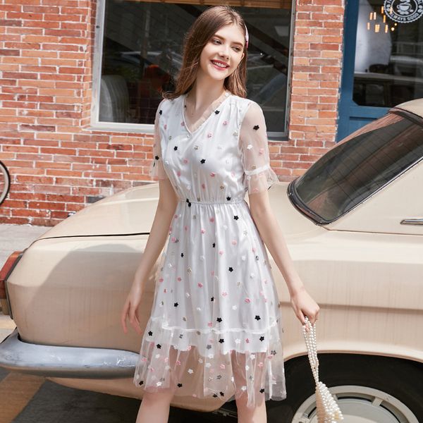 french small fresh mesh stitching skirt summer dress new versatile temperament dress party dresses white dress, Black;gray
french small fresh mesh stitching skirt summer dress new versatile temperament dress party dresses white dress, Black;gray