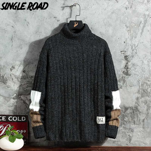 singleroad mens turtlenecks sweater men 2020 winter patchwork high collar sweaters harajuku korean turtleneck black sweater men, White;black
singleroad mens turtlenecks sweater men 2020 winter patchwork high collar sweaters harajuku korean turtleneck black sweater men, White;black