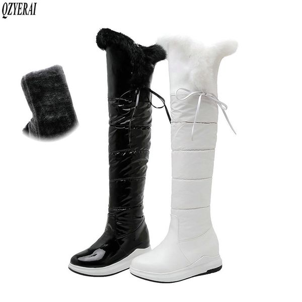 new winter style warm over knee boots snow boots feather women waterproof true fur non-slip snow warm women shoes, Black 
new winter style warm over knee boots snow boots feather women waterproof true fur non-slip snow warm women shoes, Black