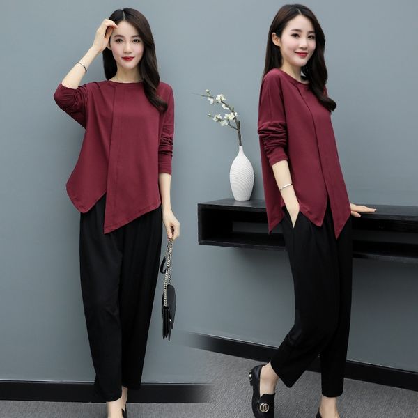 2020 new women's fashion casual slimming and two-piece suit long sleeve korean-style women's clothing for younger mothers suit cot, Gray
2020 new women's fashion casual slimming and two-piece suit long sleeve korean-style women's clothing for younger mothers suit cot, Gray