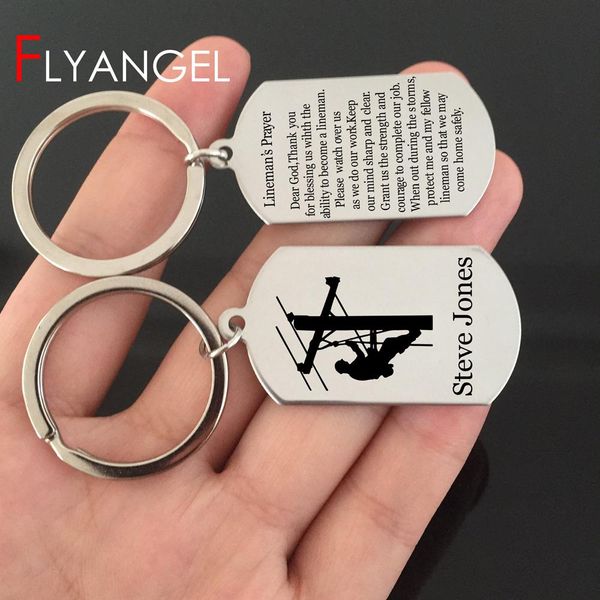 custom name double side fashion keychain engraved wireman lineman keychain with prayer car key tag personalized keyring gifts, Silver
custom name double side fashion keychain engraved wireman lineman keychain with prayer car key tag personalized keyring gifts, Silver