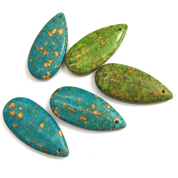 drop-shaped synthetic turquoises pendants making for jewelry temperament necklace accessories gift for women size 25x54mm, Bronze;silver
drop-shaped synthetic turquoises pendants making for jewelry temperament necklace accessories gift for women size 25x54mm, Bronze;silver