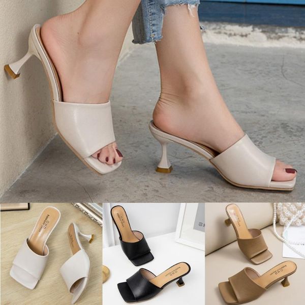 sagace summer new women outdoor sandals slippers solid color square high heel slip on flip flop elegant women slides sandals, Black
sagace summer new women outdoor sandals slippers solid color square high heel slip on flip flop elegant women slides sandals, Black