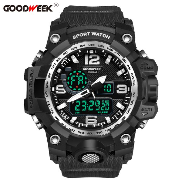 goodweek outdoor man sports watch waterproof digital quartz watch for men dual display watches swim relogios masculino, Slivery;brown
goodweek outdoor man sports watch waterproof digital quartz watch for men dual display watches swim relogios masculino, Slivery;brown