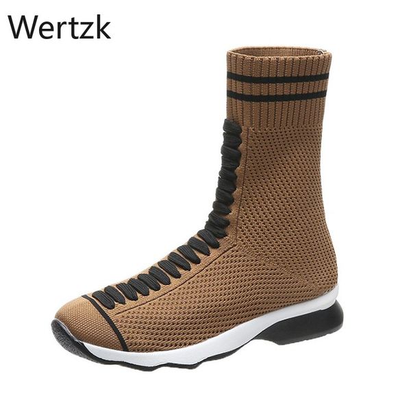 spring/autumn 2020 new style elastic sock boots temperament round toe fine knit fashion wild women's boots zapatos de mujer, Black
spring/autumn 2020 new style elastic sock boots temperament round toe fine knit fashion wild women's boots zapatos de mujer, Black