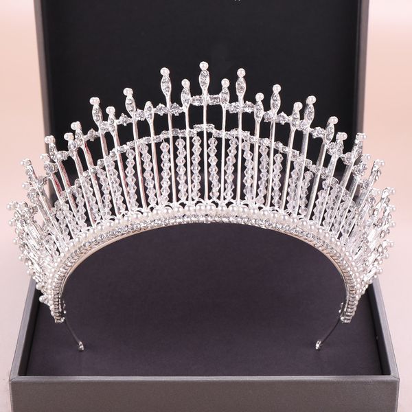trendy baroque rhinestone pearl crystal crown wedding headdress luxury bridal hair accessories queen crown jewelry accessories, White;golden
trendy baroque rhinestone pearl crystal crown wedding headdress luxury bridal hair accessories queen crown jewelry accessories, White;golden
