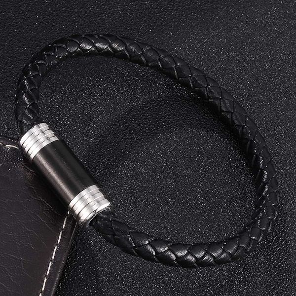 Personality Magnetic Buckle Braided Leather Bracelet Unisex Fashion Jewelry Magnetic Buckle 6mm Black/Brown Woven Wrist Band 410, Golden;silver
Personality Magnetic Buckle Braided Leather Bracelet Unisex Fashion Jewelry Magnetic Buckle 6mm Black/Brown Woven Wrist Band 410, Golden;silver